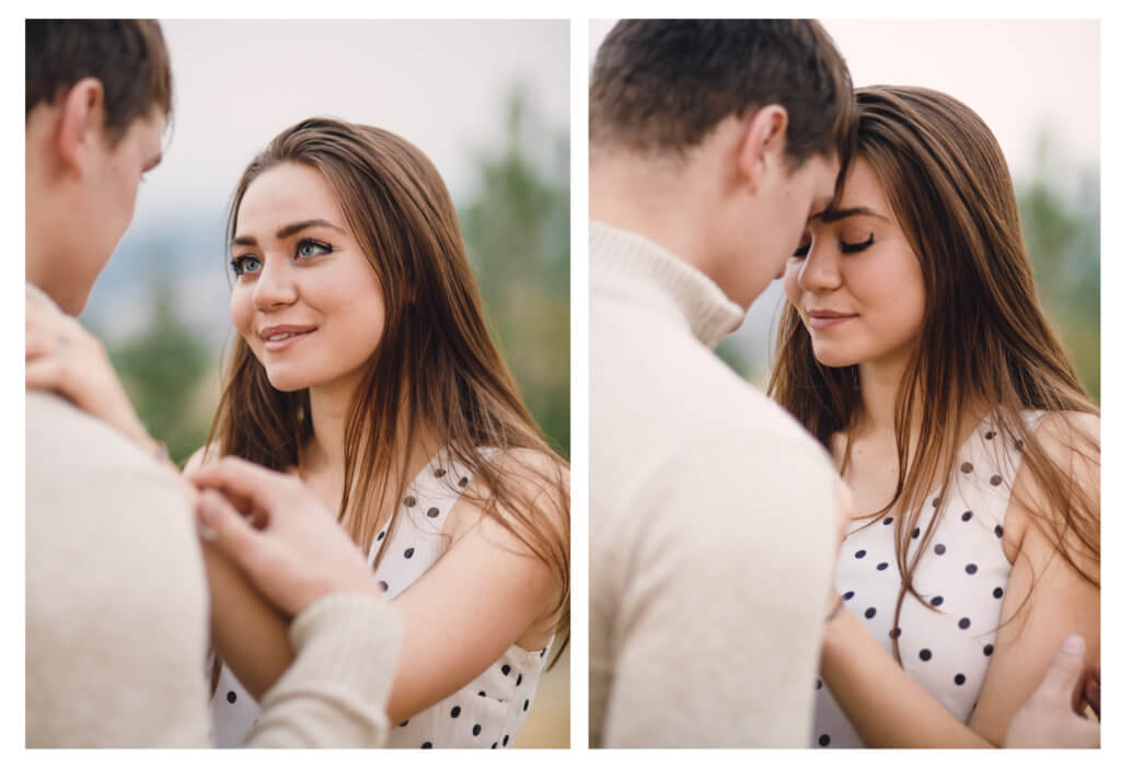 Engaged couple in Mount Helena City Park