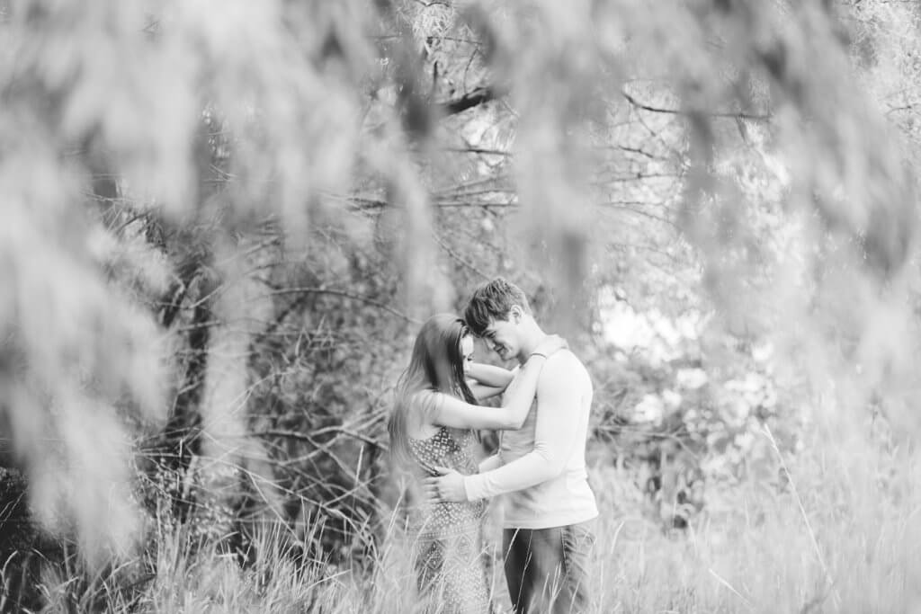 Engaged couple in Mount Helena City Park