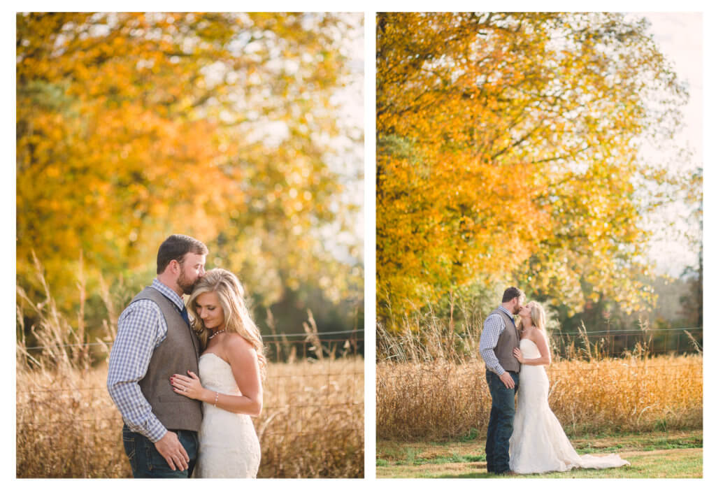 Bride and Groom on a farm in Tennessee