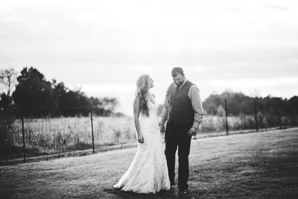 Bride and groom on a farm in Knoxville