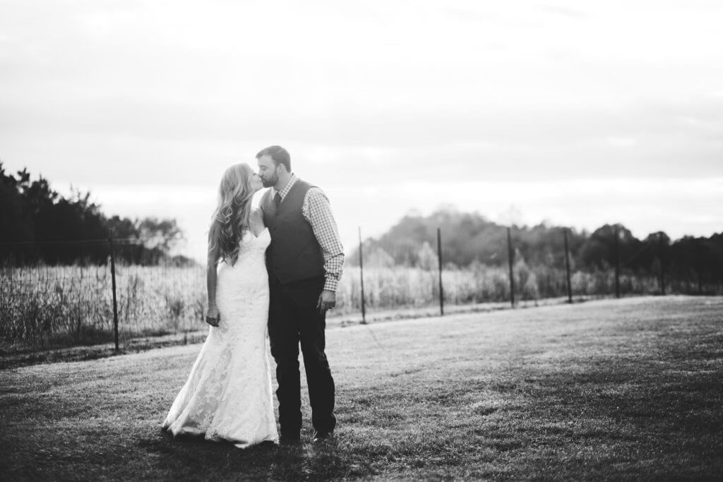 Bride and Groom on a Farm in Knoxville Tennessee