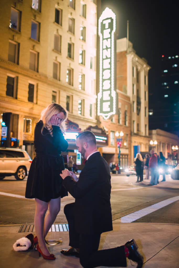 Surprise Engagement on Gay Street Knoxville TN