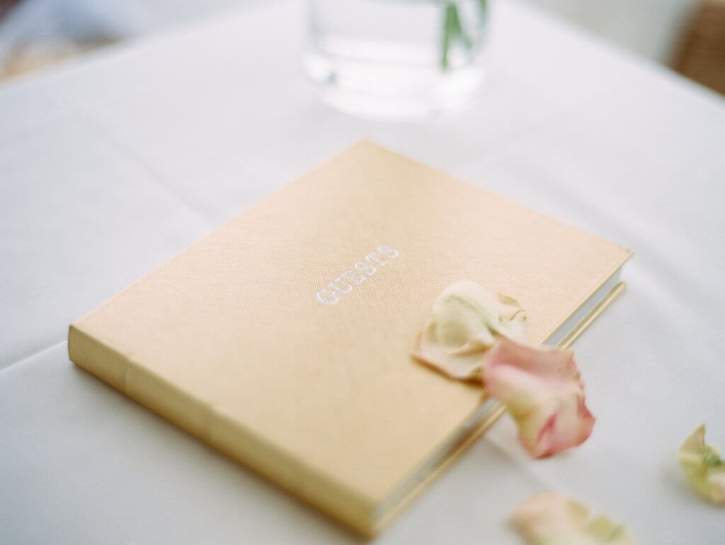 Guest book at Bride at Spring House Restaurant Kitchen & Bar