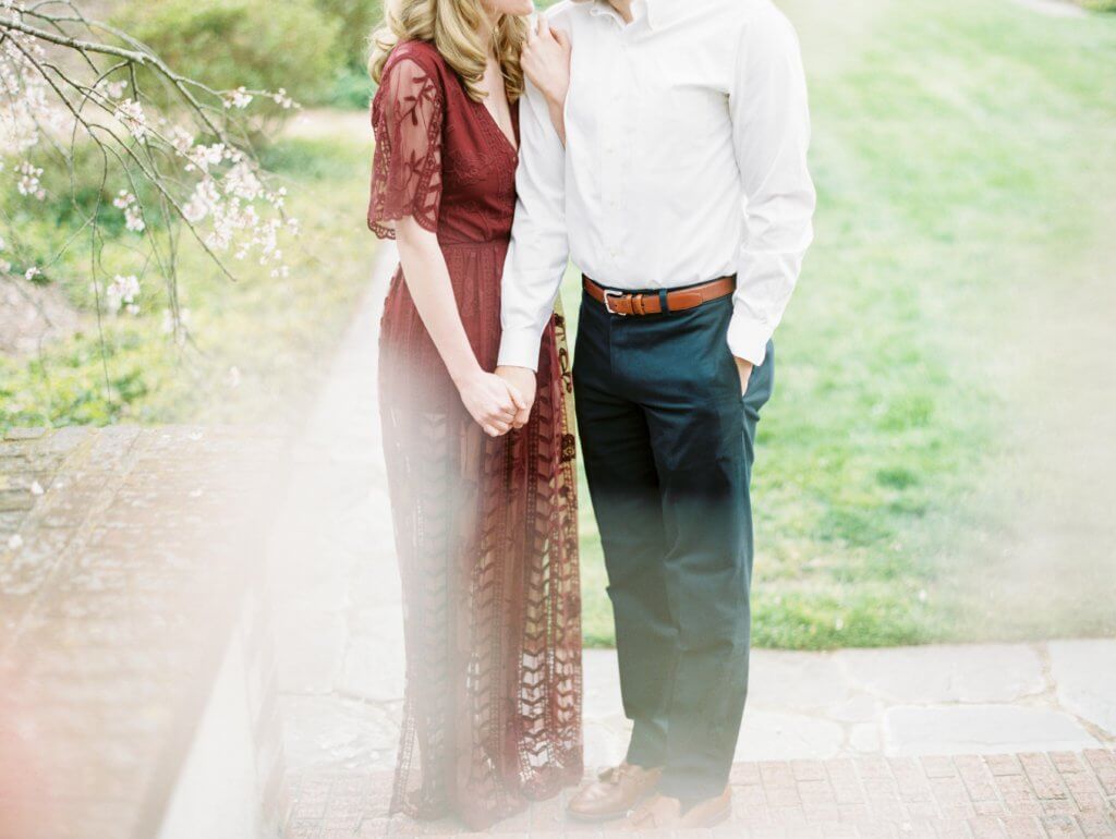 Engaged Couple at The Barn at Reynolda Village