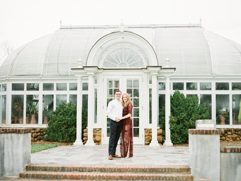 Engaged Couple at The Barn at Reynolda Village