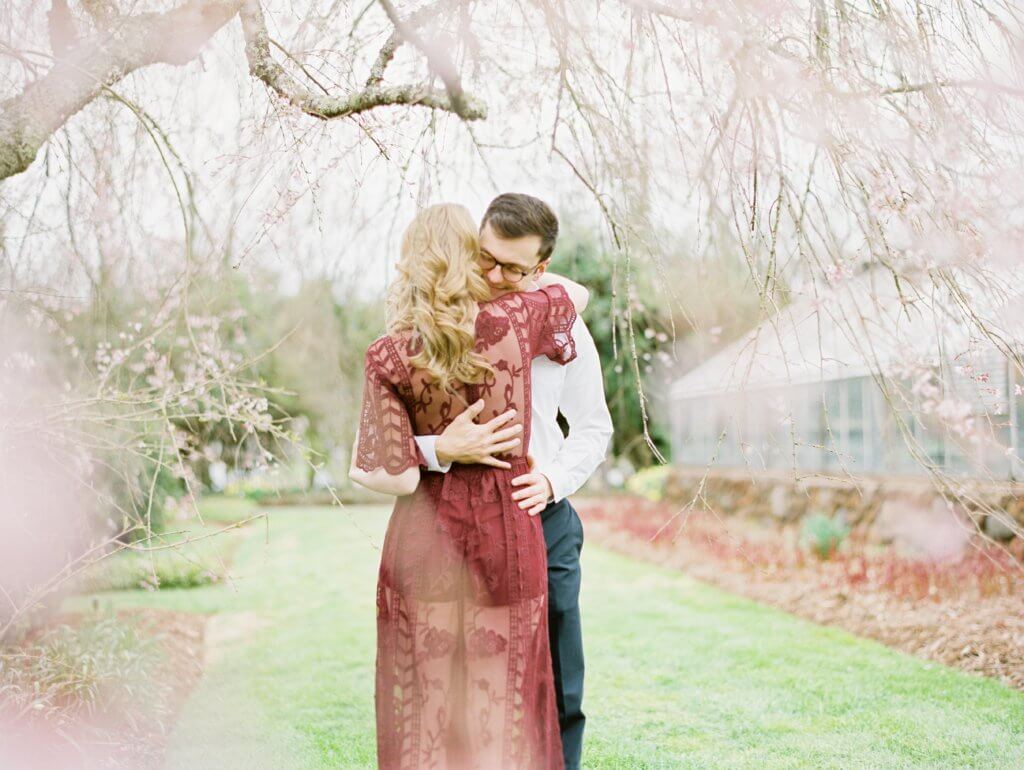 Engaged Couple at The Barn at Reynolda Village