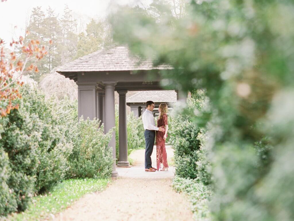 Engaged Couple at The Barn at Reynolda Village