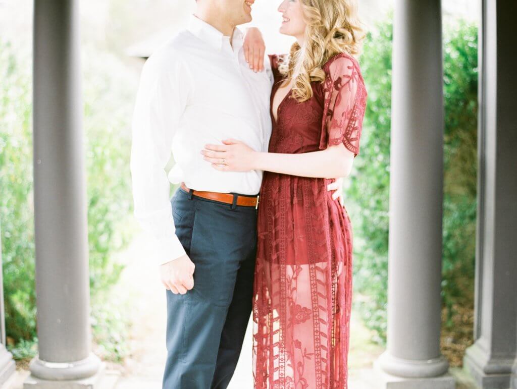 Engaged Couple at The Barn at Reynolda Village