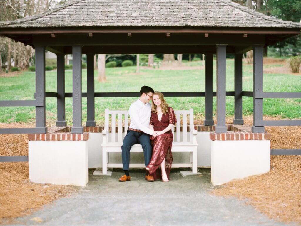 Engaged Couple at The Barn at Reynolda Village