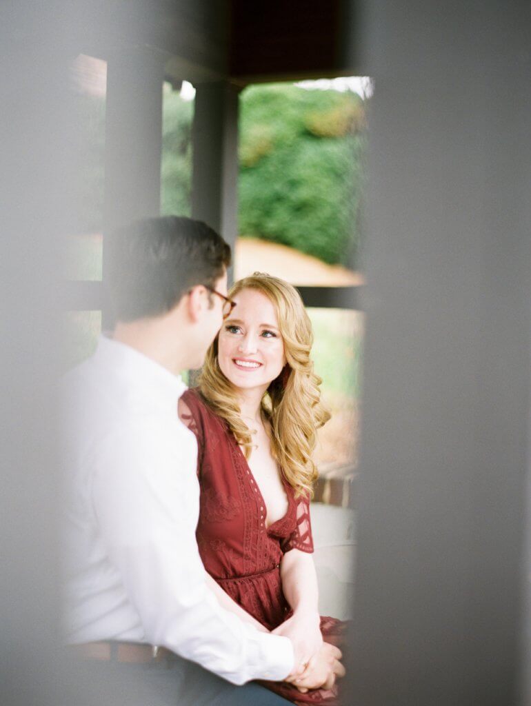 Engaged Couple at The Barn at Reynolda Village