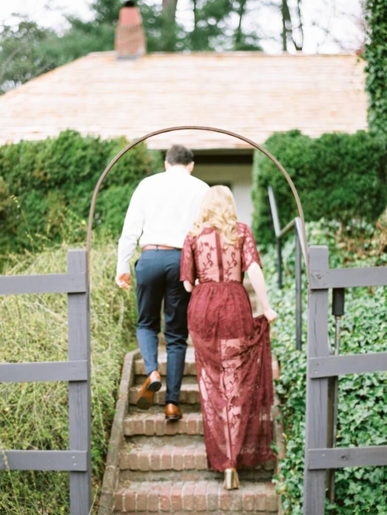 Engaged Couple at The Barn at Reynolda Village