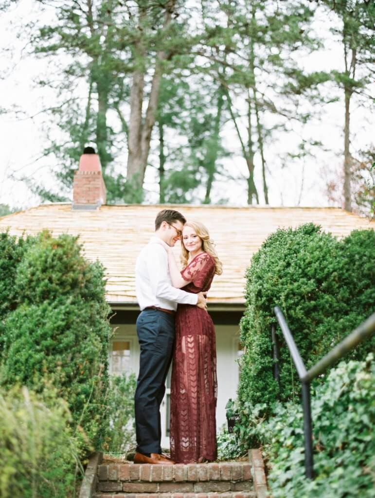 Engaged Couple at The Barn at Reynolda Village