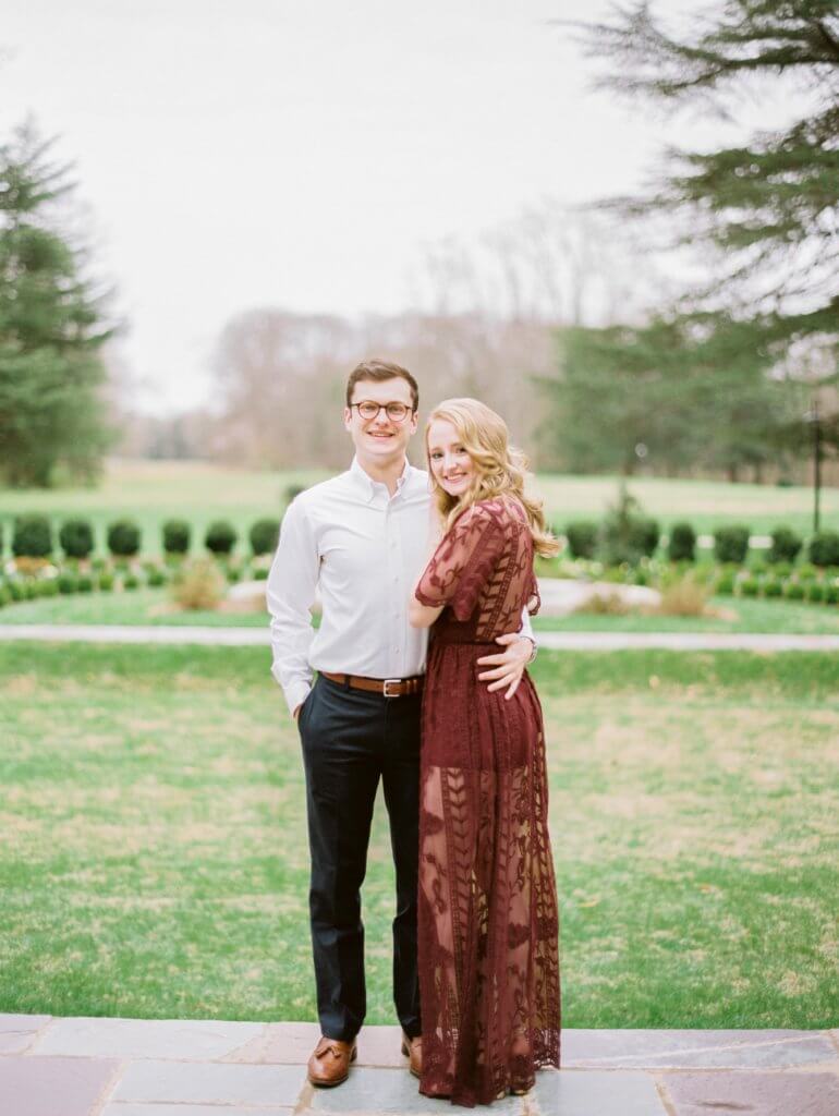 Engaged Couple at The Barn at Reynolda Village