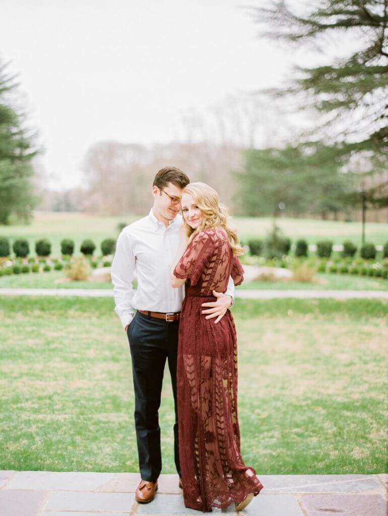 Engaged Couple at The Barn at Reynolda Village