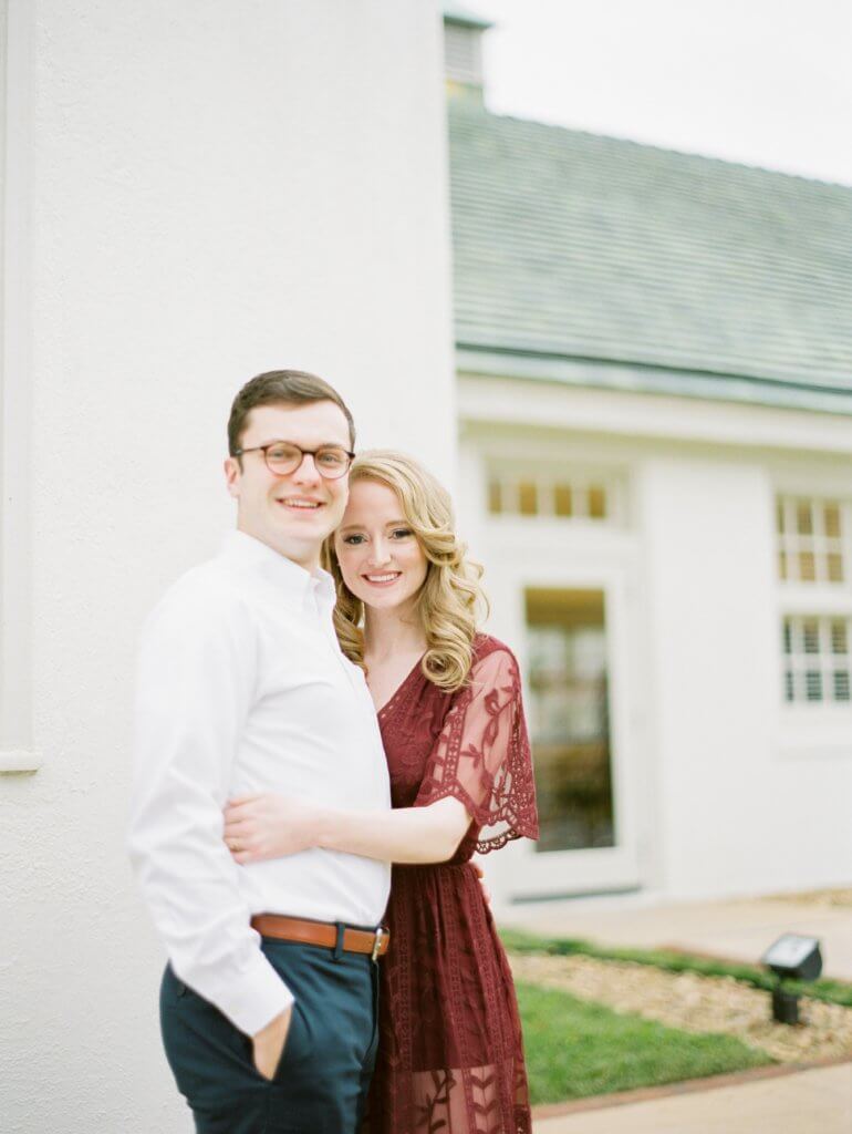 Engaged Couple at The Barn at Reynolda Village