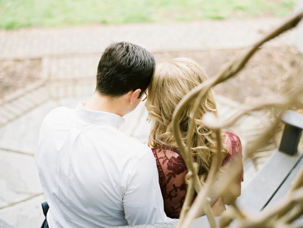 Engaged Couple at The Barn at Reynolda Village