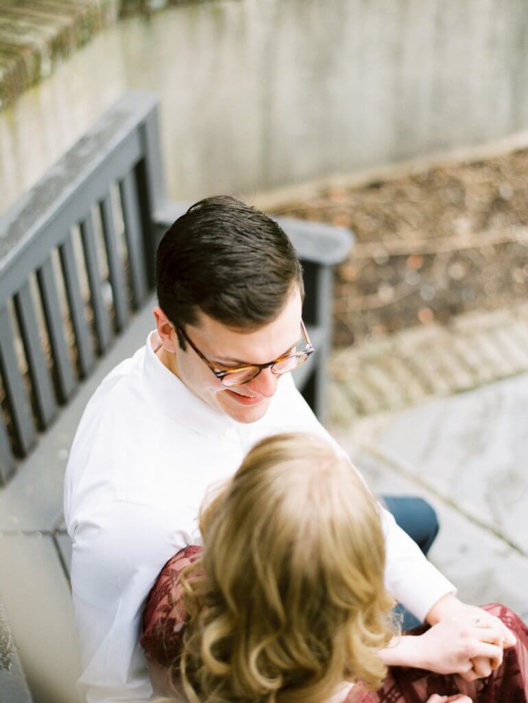 Engaged Couple at The Barn at Reynolda Village