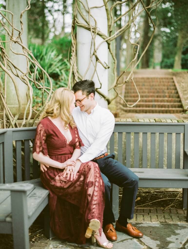 Engaged Couple at The Barn at Reynolda Village