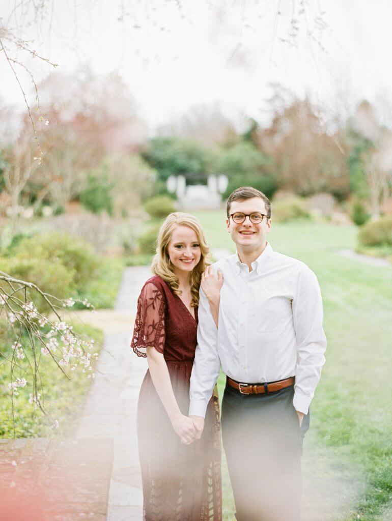 Engaged Couple at The Barn at Reynolda Village