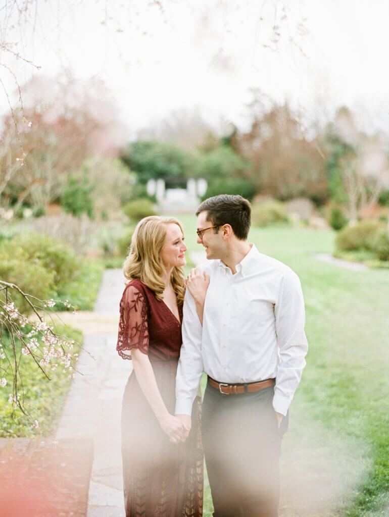 Engaged Couple at The Barn at Reynolda Village