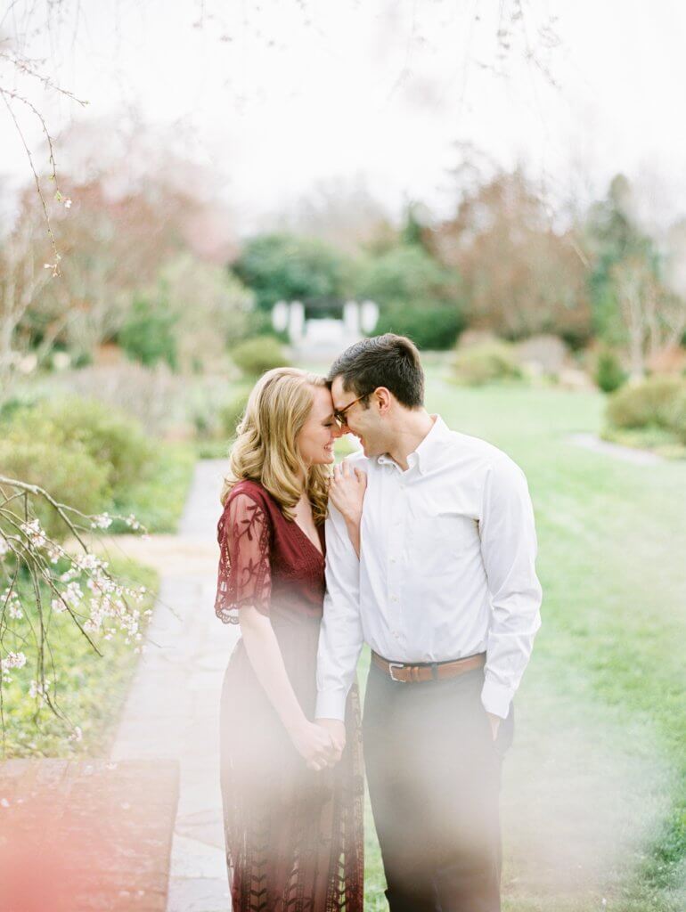 Engaged Couple at The Barn at Reynolda Village