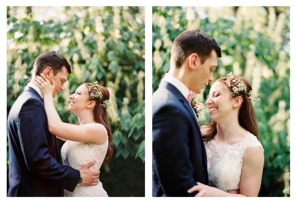 Bride and Groom at the Greensboro Arboretum