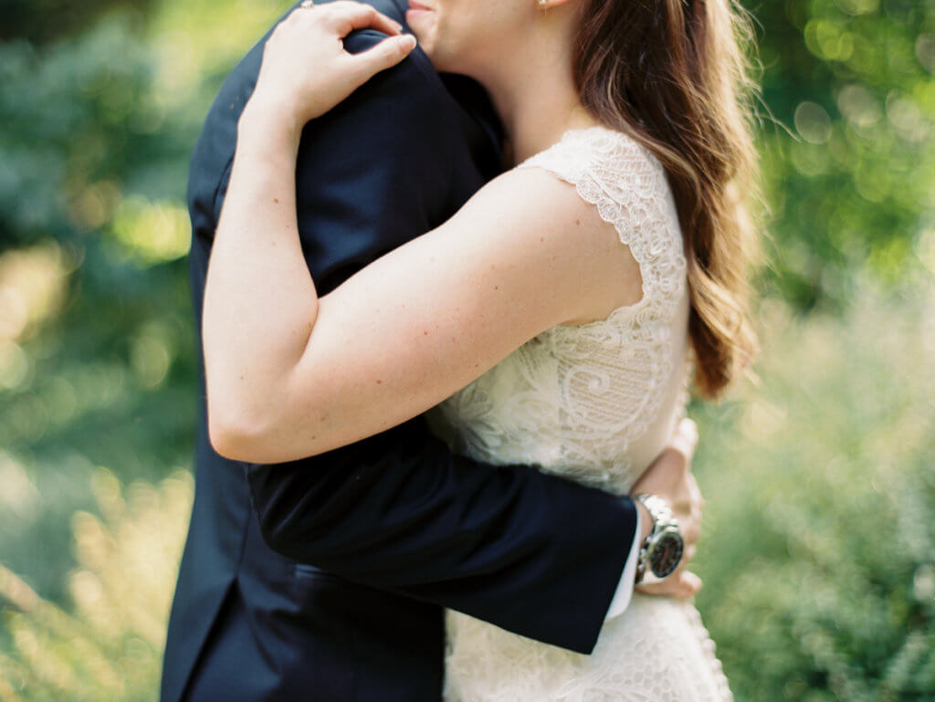 Bride and Groom at the Greensboro Arboretum