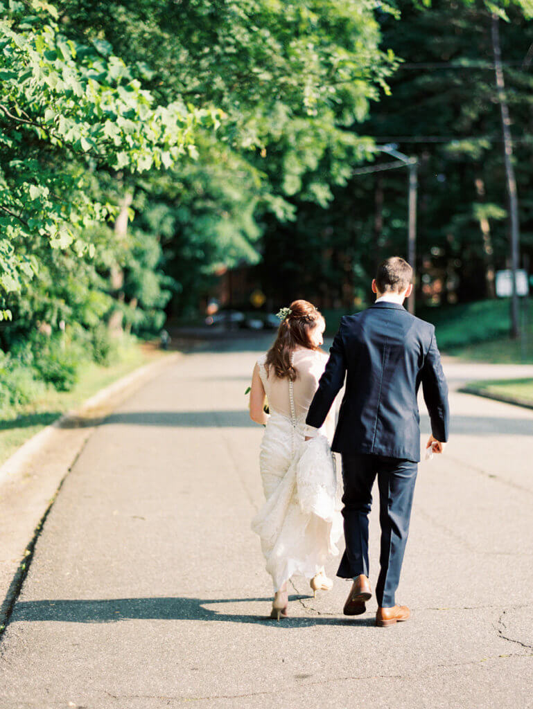 Bride and Groom at the Greensboro Arboretum