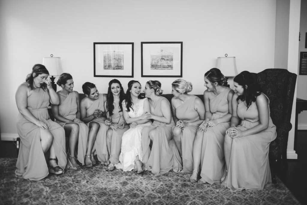 Bride & Bridesmaids at Starmount Presbyterian Church Greensboro NC