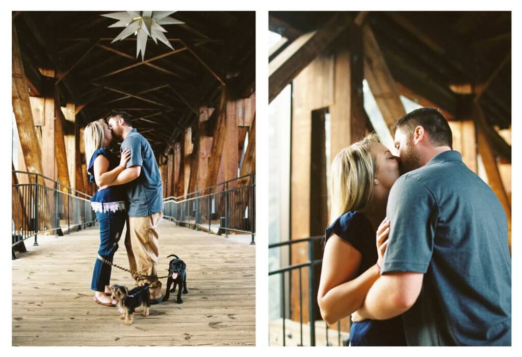 Engaged Couple at Old Salem in Winston Salem, North Carolina