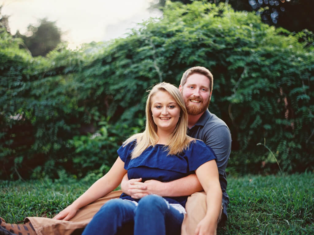 Engaged Couple at Old Salem in Winston Salem, North Carolina