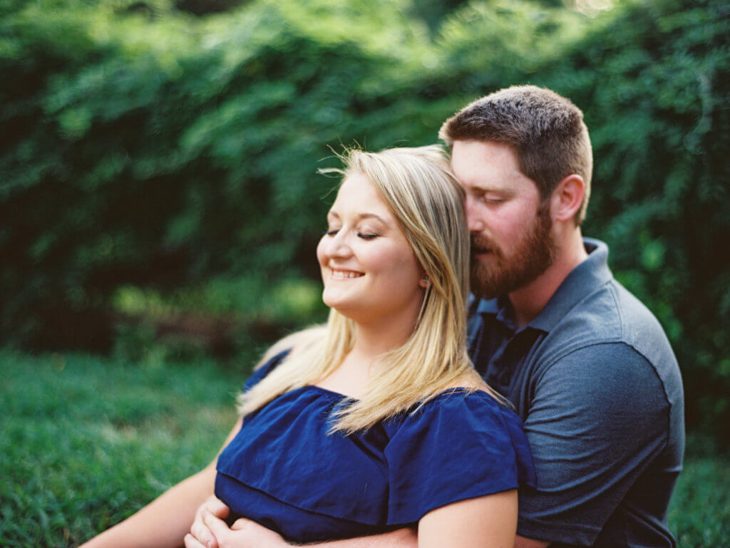 Engaged Couple at Old Salem in Winston Salem, North Carolina