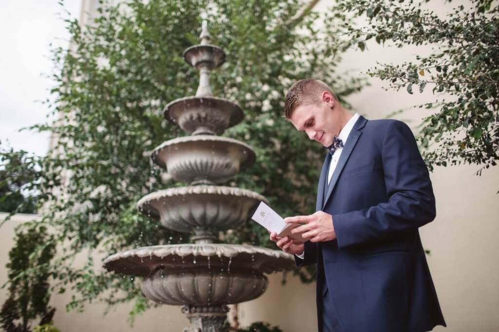 Groom at villa de l'amour in high point nc