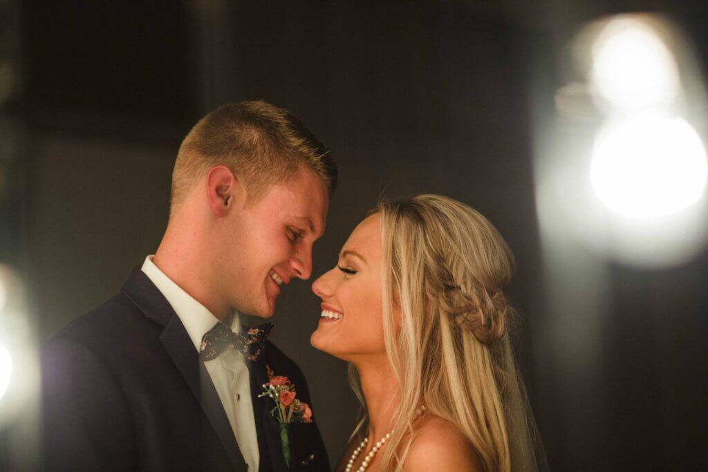 Bride and Groom at villa de l'amour in high point nc