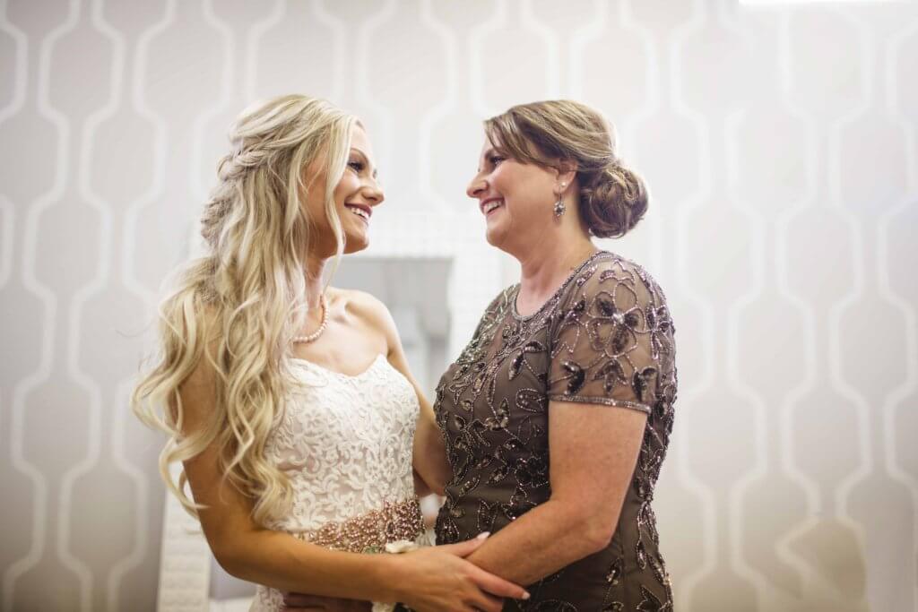 Bride and Mother at villa de l'amour in high point nc