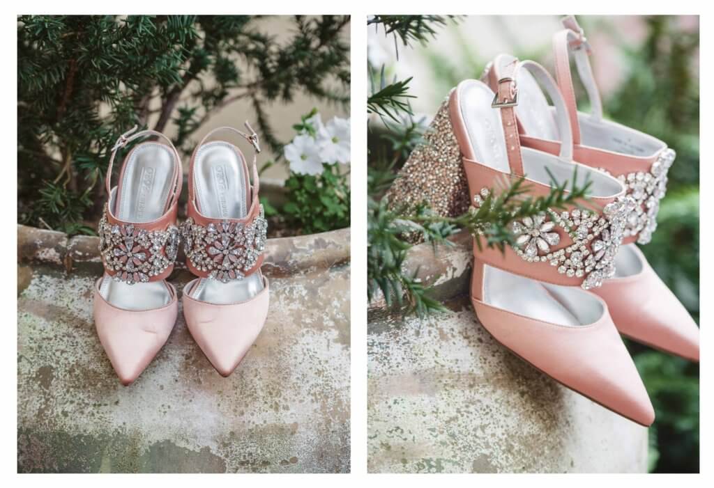 Brides shoes at villa de l'amour in high point nc