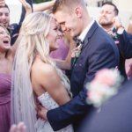 Bride and Groom at villa de l'amour in high point nc