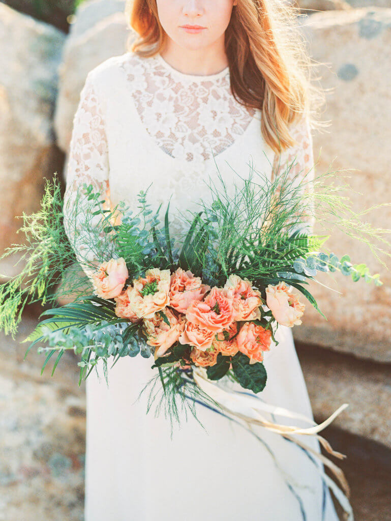 Bride with Farm Girl Flowers in Boston ma