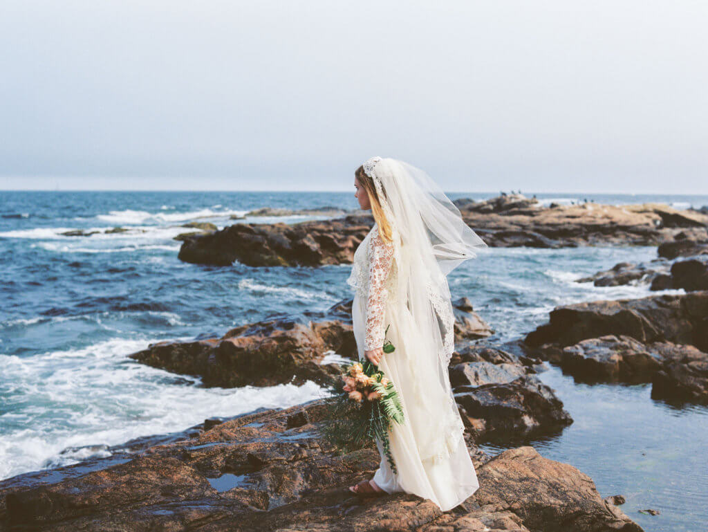 Bride with Farm Girl Flowers in Boston ma