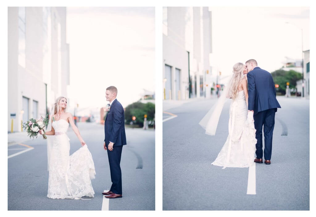 Bride & Groom at villa de l'amour in high point nc