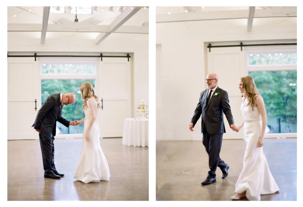 Father and bride at The Barn at Reynolda Village