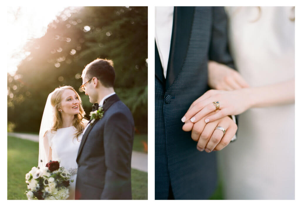 Bride and Groom at The Barn At Reynolda Village