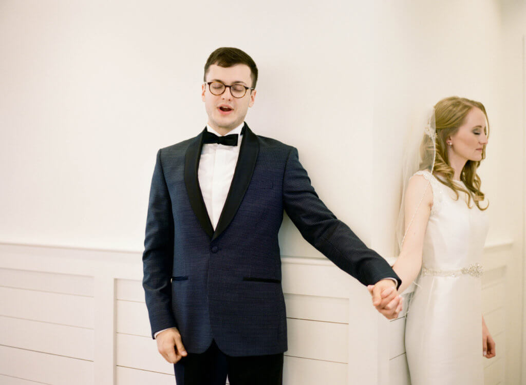 Bride and Groom at The Barn At Reynolda Village