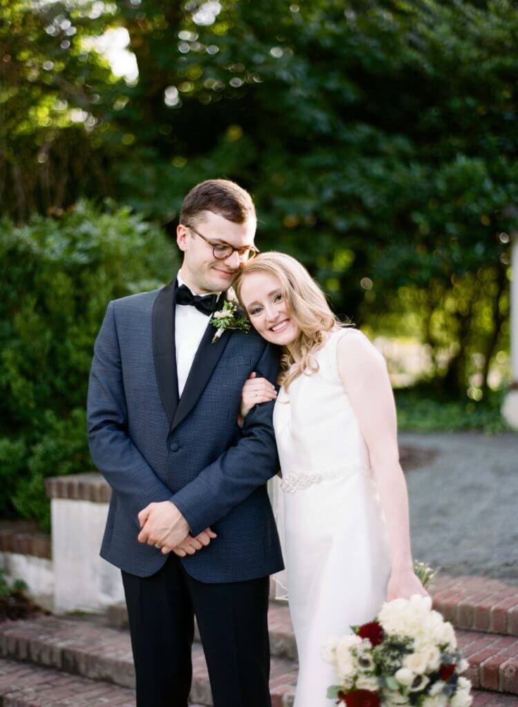 Bride and Groom at Reynolda Gardens