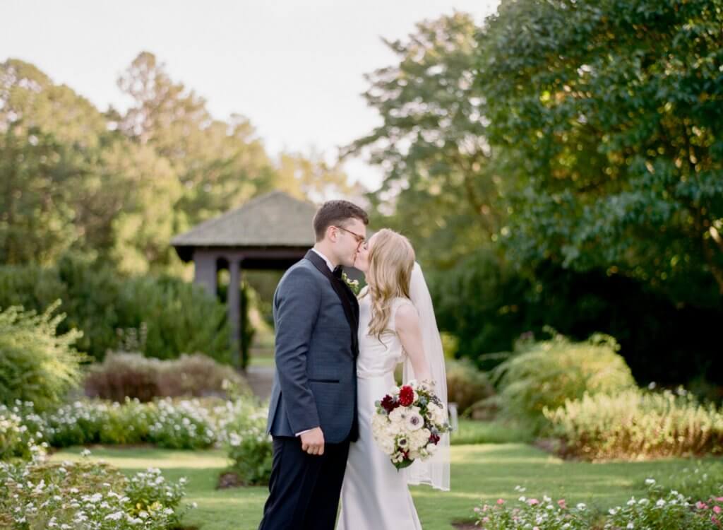 Bride And Groom at Reynolda Gardens