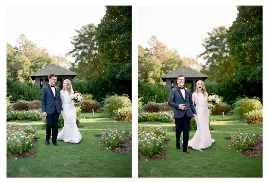 Bride and Groom at The Barn At Reynolda Village