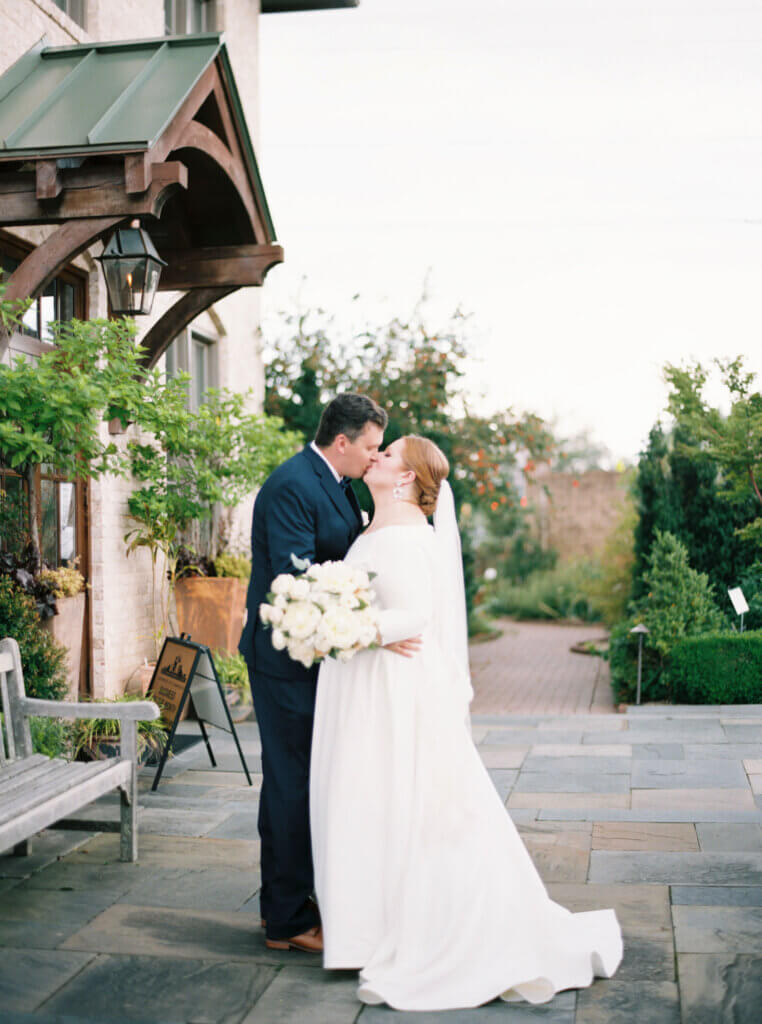 Bride and Groom at Ceiner Botanical Garden Kernersville, NC