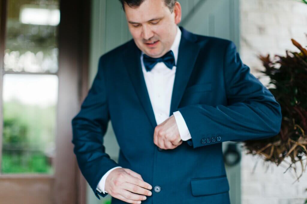 Groom at Ceiner Botanical Garden Kernersville, NC